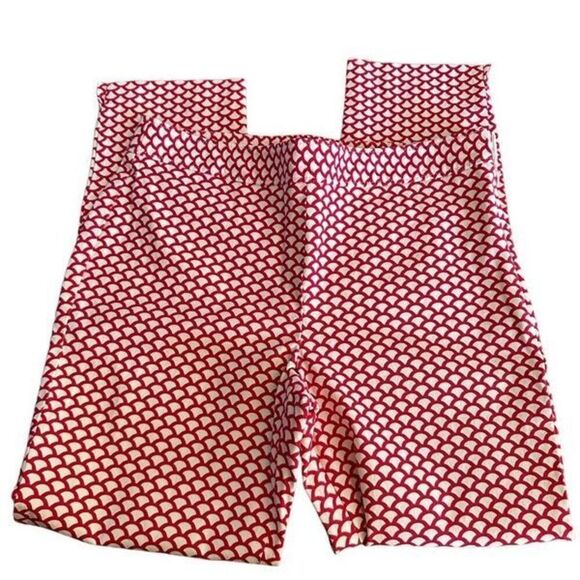 Talbots red and cream pattern pants - size 8 - Picture 1 of 7
